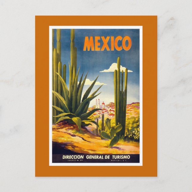 "Mexiko" Vintage Travel Poster Postkarte (Vorderseite)