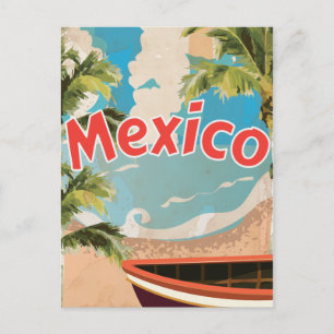 Mexiko Vintage-Urlaubsposter Postkarte
