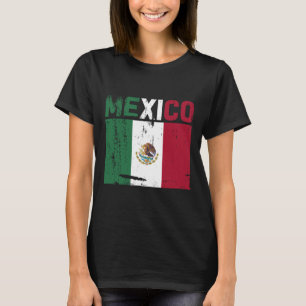 Mexiko Vintager mexikanischer Flaggentribut T-Shirt