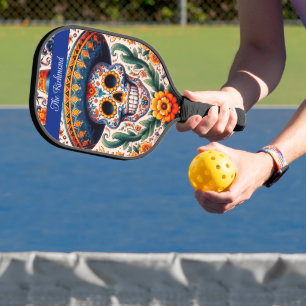 Mexiko Vintager Retro-Zuckerschädel Pickleball Schläger