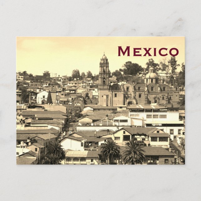 Mexiko Vintager Tourismus Reisen hinzufügen Postkarte (Vorderseite)
