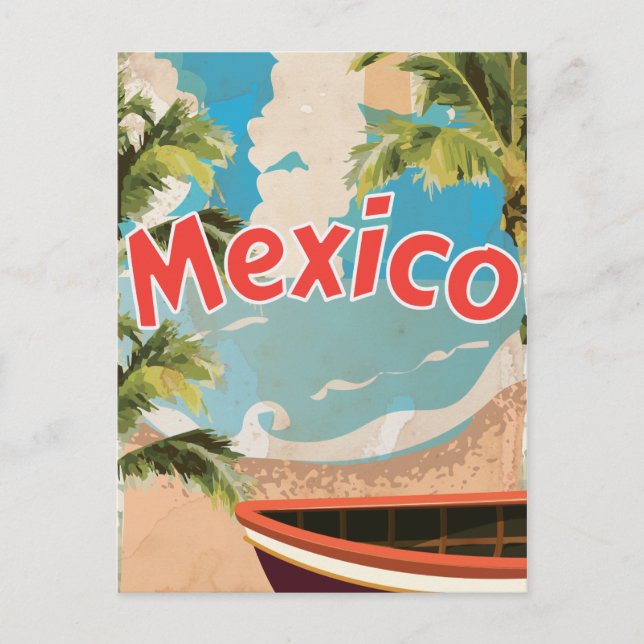Mexiko Vintages Urlaubsposter Postkarte (Vorderseite)