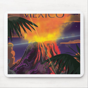 Mexiko Volcano Reiseplakat Mousepad