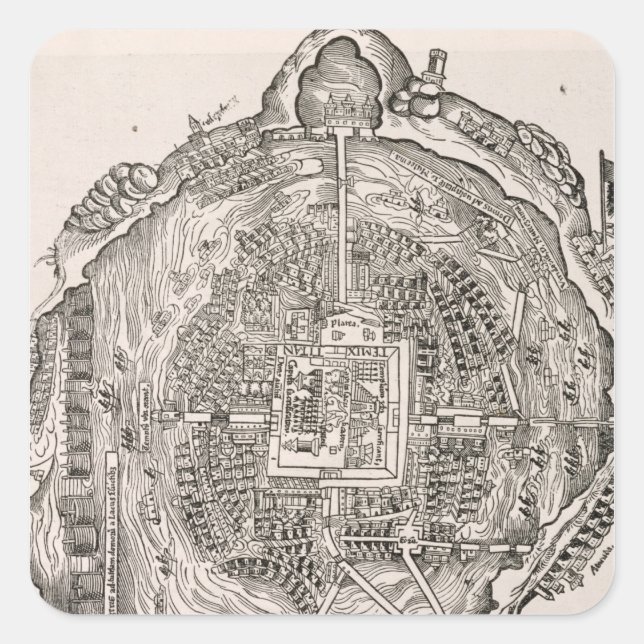Mexiko vor der Eroberung Quadratischer Aufkleber (Vorderseite)