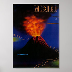 Mexiko Vulkan Paricutin Vintage Poster wiederherge