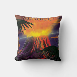 Mexiko Vulkan Reiseplakat Kissen