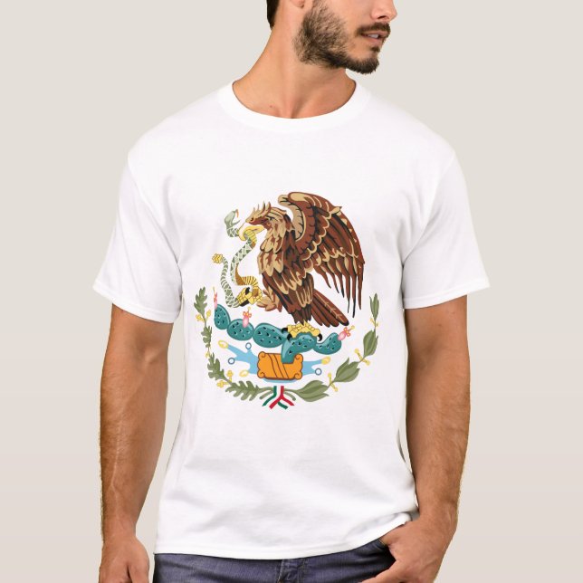 Mexiko-Wappen - T - Shirt der Männer (Vorderseite)