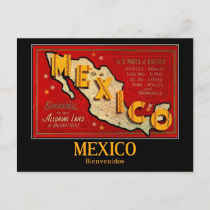 Mexiko, Willkommen, Vintage Postkarte