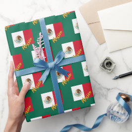 Mexiko Wrapping Paper, Green, Mexiko Flag Patriot Geschenkpapier