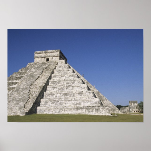 Mexiko, Yucatan, Chichen Itza, El Castillo Poster (Vorne)