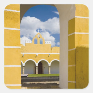 Mexiko, Yucatan, Izamal. Franziskanerkloster 2 Quadratischer Aufkleber