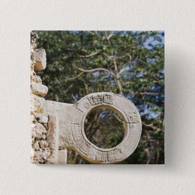 Mexiko, Yucatan, Uxmal. Uxmal, eine große Button (Vorderseite)