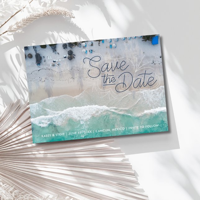 Mexiko-Zielhochzeit Save the Date (Mexico Destination Beach Wedding Save the Date)