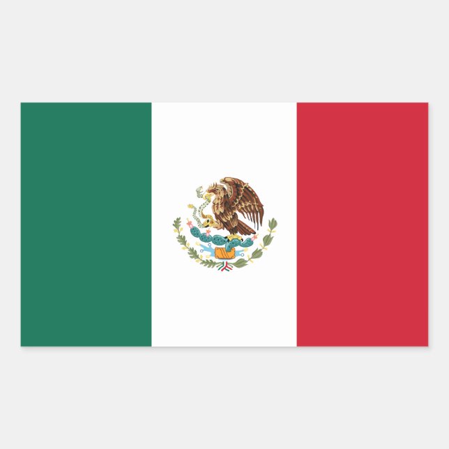 Mexikos Flaggenaufkleber Rechteckiger Aufkleber (Vorderseite)