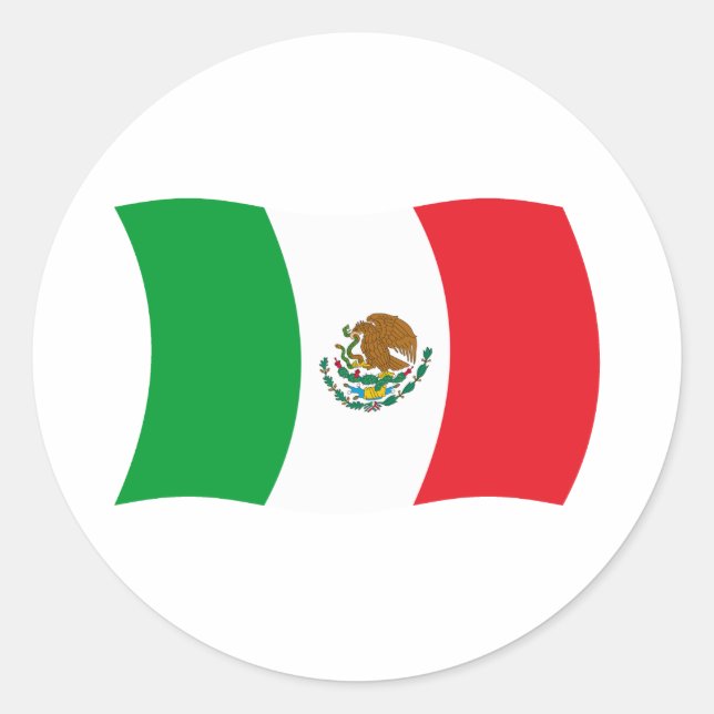 Mexikos Flaggenaufkleber Runder Aufkleber (Vorderseite)