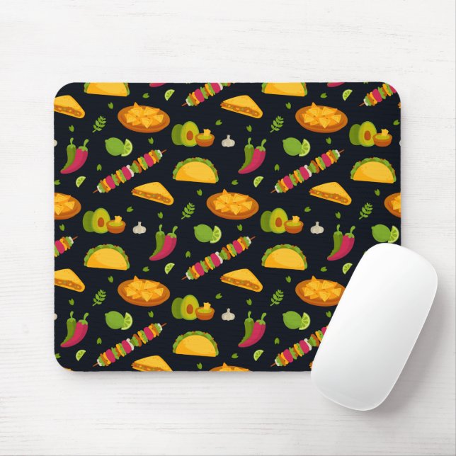 Mexikos Food Pattern Mexikanischer Feinschmecker N Mousepad (Mit Mouse)