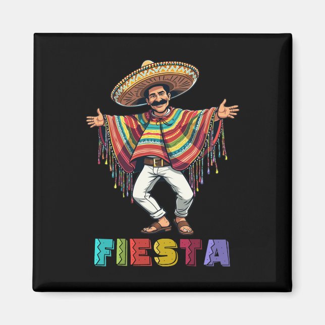Mexikos Typ beim Tanzen Fiesta Cinco de Mayo Magnet (Vorne)