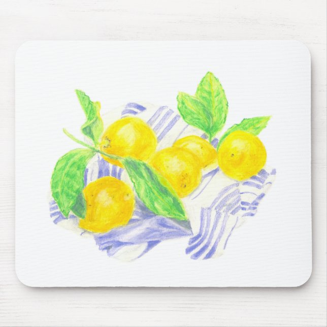 Meyer-Zitronen auf Küchentüchern Mousepad (Vorne)