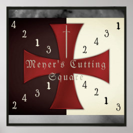 Meyer's Cutting Square - Templar Cross Poster