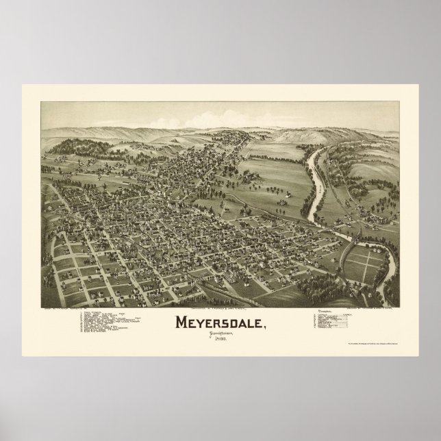 Meyersdale, PA Panoramic Map - 1900 Poster (Vorne)