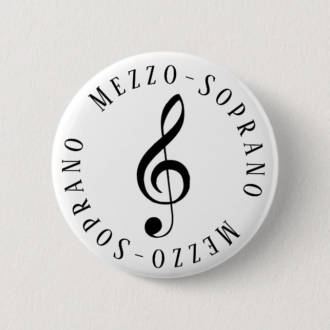 Mezzo-Soprano Singer Treble Clef Button (Vorderseite)