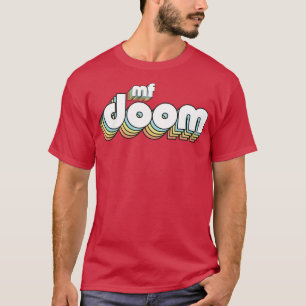 Mf Doom Retro Rainbow Typografie verblasster Stil T-Shirt
