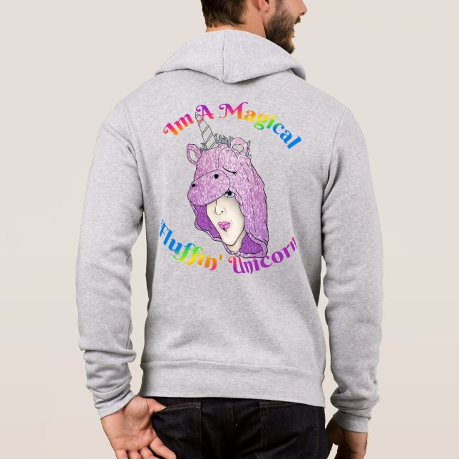 MF Unicorn Männer Bella+Leinwand Vollpackung Hoodi Hoodie (Rückseite)