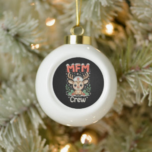 MFM Krankenpfleger Crew Rentier Weihnachten Xmas F Keramik Kugel-Ornament
