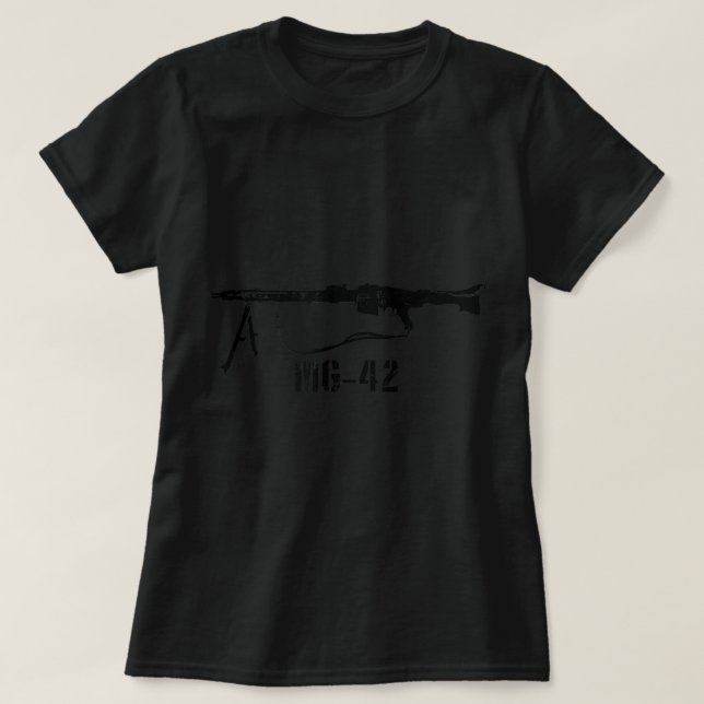 MG42 German Machine Gun Buzzsaw 8mm Mauser WWW T-Shirt (Design vorne)