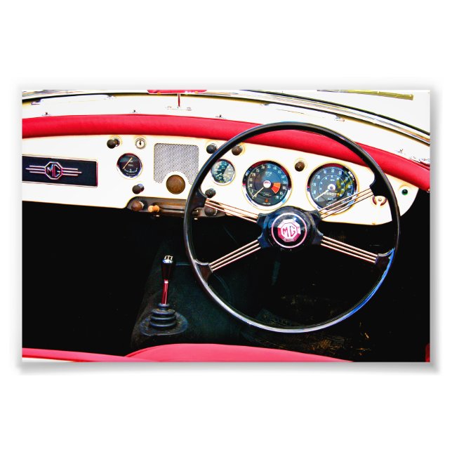 MG A Classic British Sports Car Interior Fotodruck (Vorne)