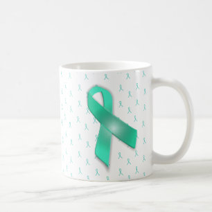 MG Awareness Ribbons Tasse des Kaffees Aquamarin