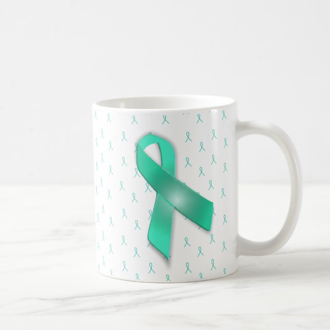 MG Awareness Ribbons Tasse des Kaffees Aquamarin (Rechts)