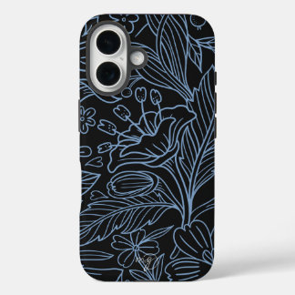 MG Black Botanical Pattern IPhone Fall iPhone 16 Hülle