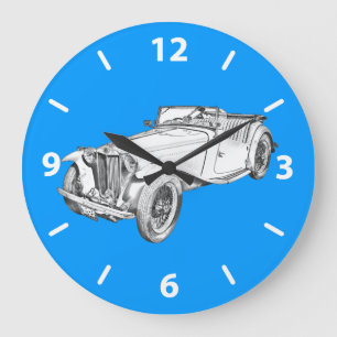 MG Cabriolet für antike Fahrzeuge Große Wanduhr