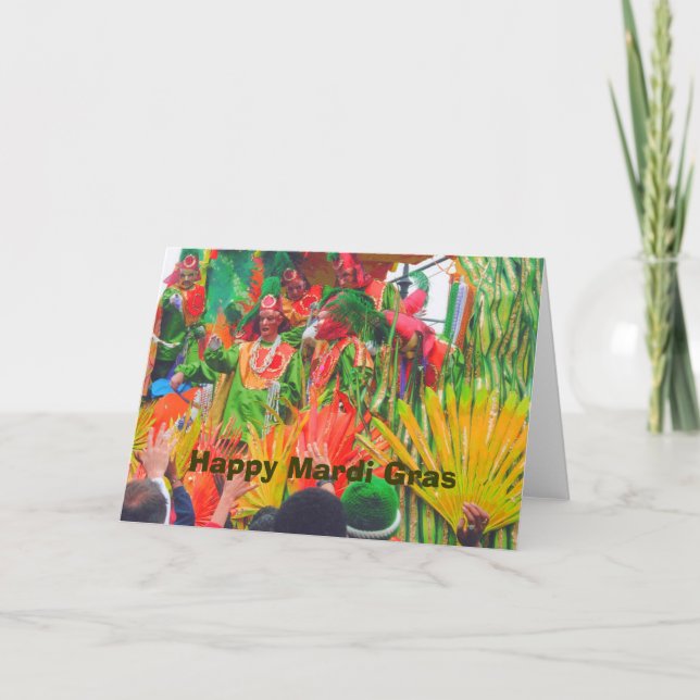 MG Farbenfrohe Schwimmer und Fahrer, Happy Mardi G Karte (Vorderseite)