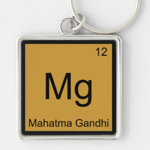 Mg - Mahatma Gandhi Funny Chemistry Element Symbol Schlüsselanhänger