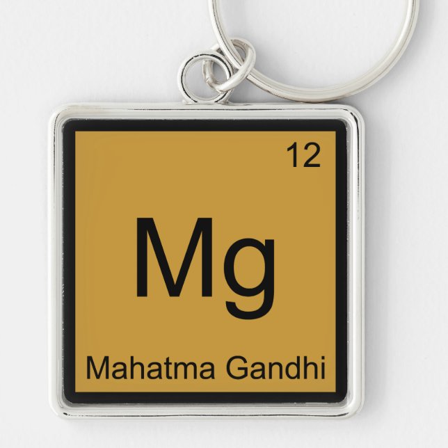 Mg - Mahatma Gandhi Funny Chemistry Element Symbol Schlüsselanhänger (Vorne)