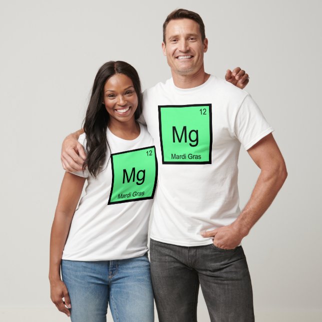 Mg - Mardi Gras Funny Chemistry Element Symbol T-S T-Shirt (Unisex)