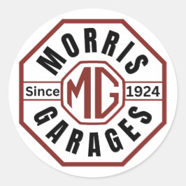 MG Morris Garages Classic Round Stickers