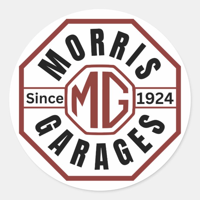 MG Morris Garages Runder Aufkleber (Vorderseite)