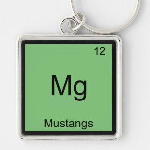 Mg - Mustangs Funny Element Chemistry Symbol T-Shi Schlüsselanhänger