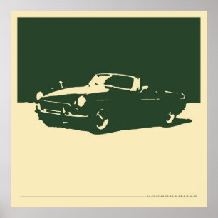 MGB, 1971 - British Racing Green on Creme Poster