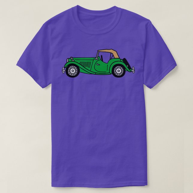 MGTD MG TD British Racing Green Classic Car T-Shirt (Design vorne)