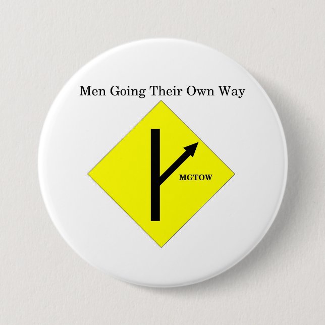 MGTOW Logo-Knopf-Großer Größe-Weißer Hintergrund Button (Vorderseite)