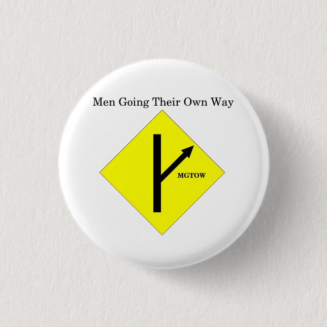MGTOW Logo-Knopf-Klein-Weißer Hintergrund Button (Vorderseite)