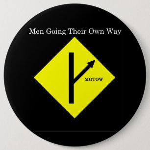 MGTOW Logo Knopf-XXLarge Größe-Schwarzer Button