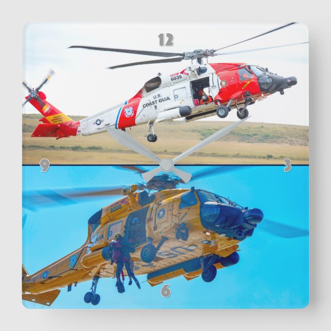MH-60 T JAYHAWK QUADRATISCHE WANDUHR (Vorderseite)