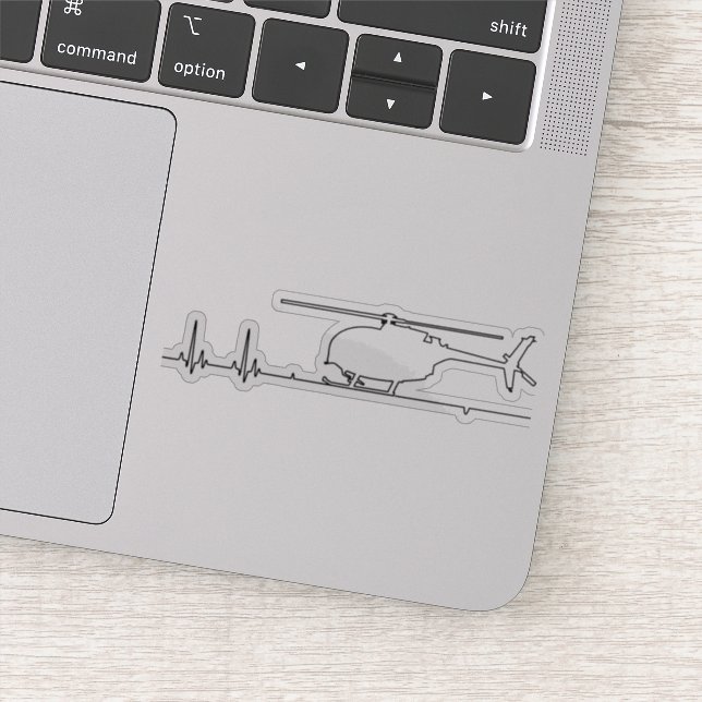 MH-6 Little Bird Helicopter Heartbeat Puls Aufkleber (Detail)