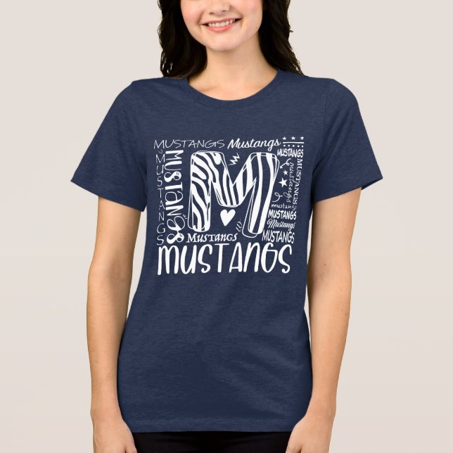 MHE Mustangs viele Schriftart Tri-Blend Shirt (Vorderseite)
