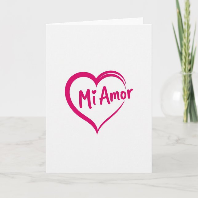 Mi Amor Herzkarte Karte (Vorderseite)